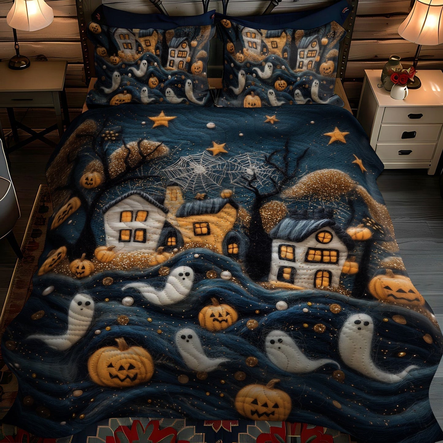 Enchanted Shadows 3-Piece Quilted Bedding Set - Single (59" x 70")