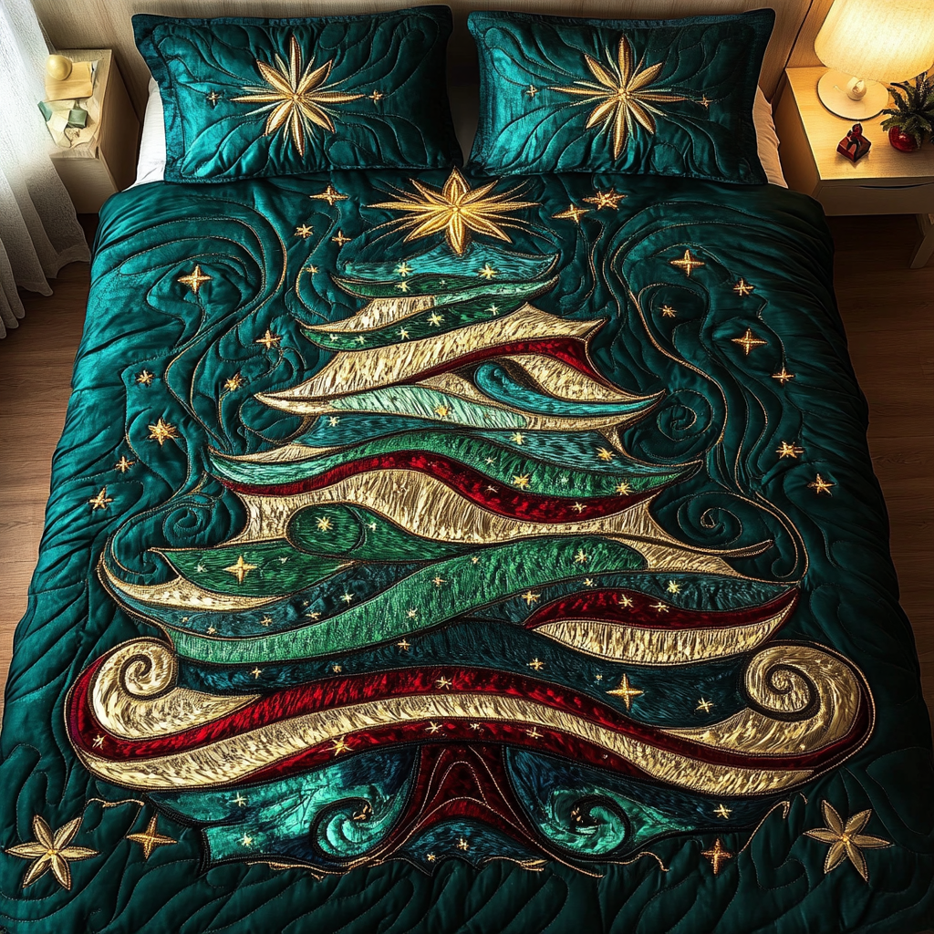 Enchanted Tree 3-Piece Quilted Bedding Set - Single (59" x 70")