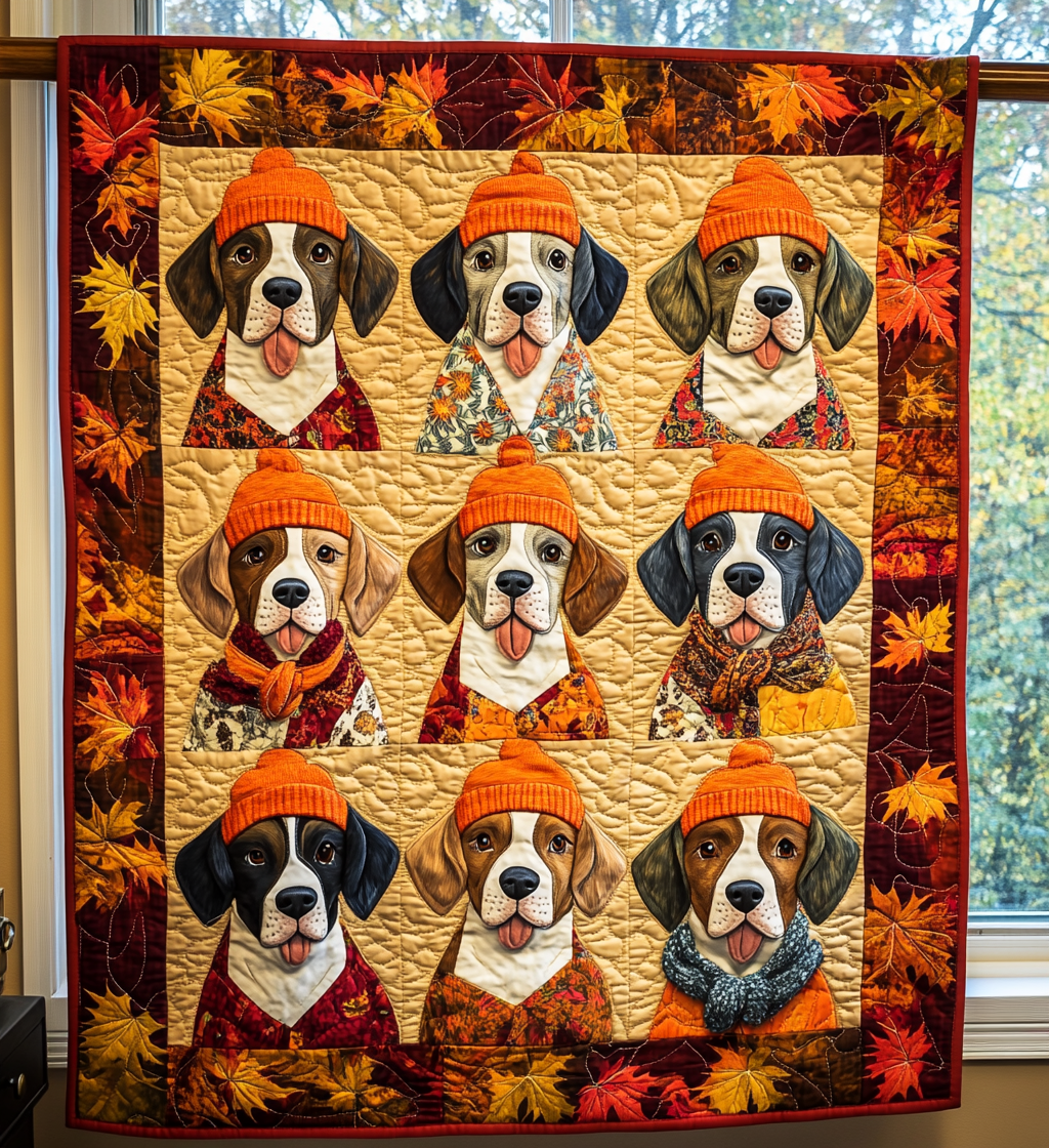 Endearing Beagles Quilted Blanket - Throw (55" x 60")