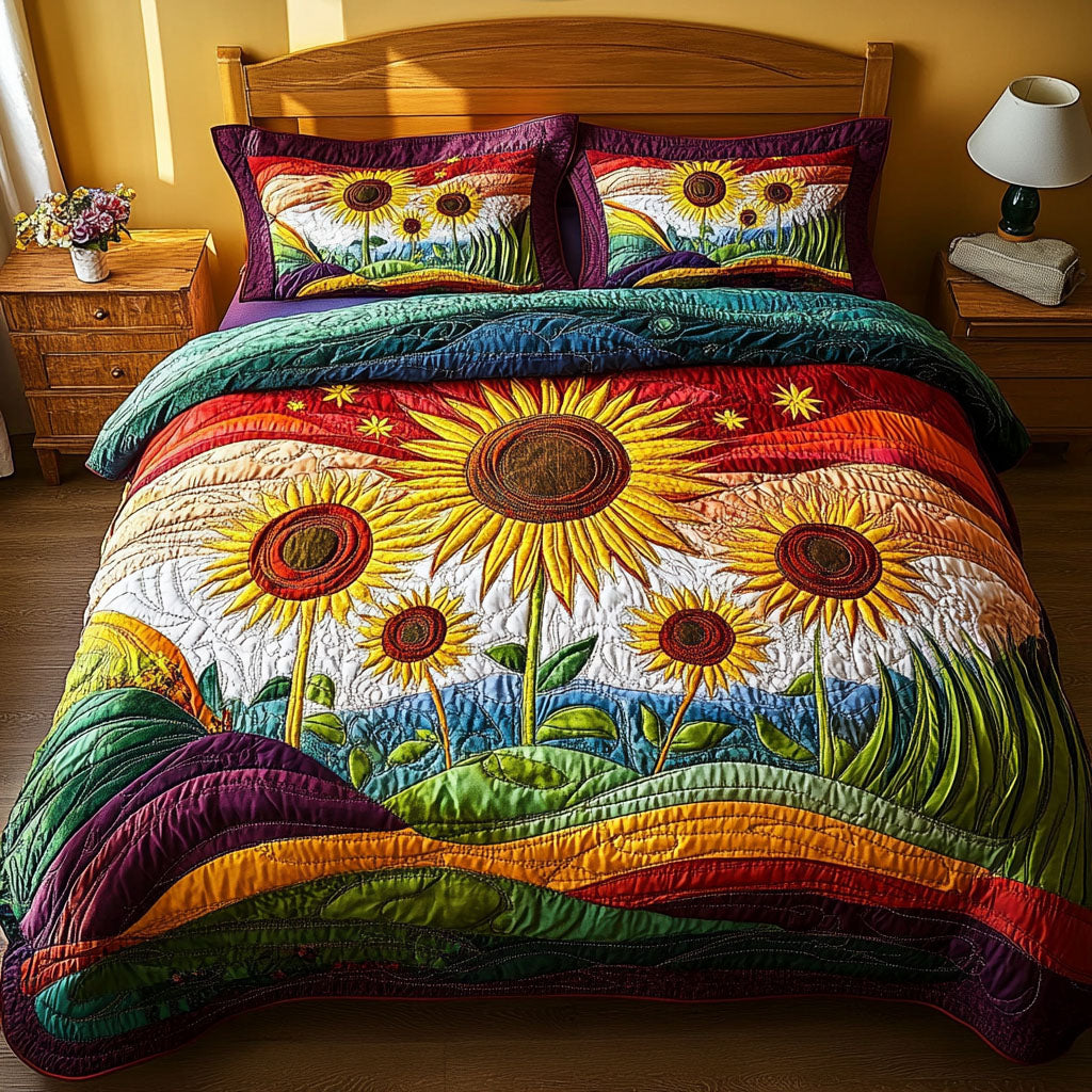 Endless Summer Bloom 3-Piece Quilted Bedding Set - Single (59" x 70")