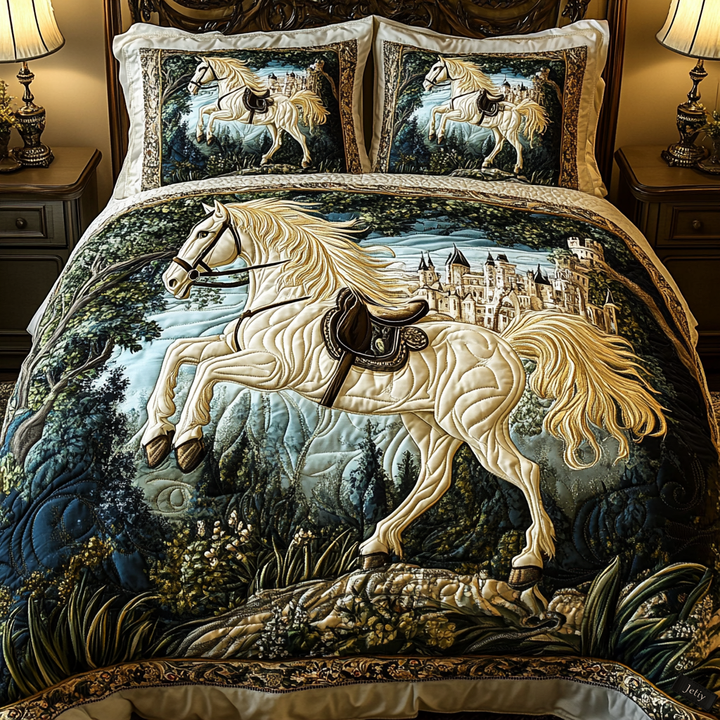 Equestrian Dream 3-Piece Quilted Bedding Set - Single (59" x 70")