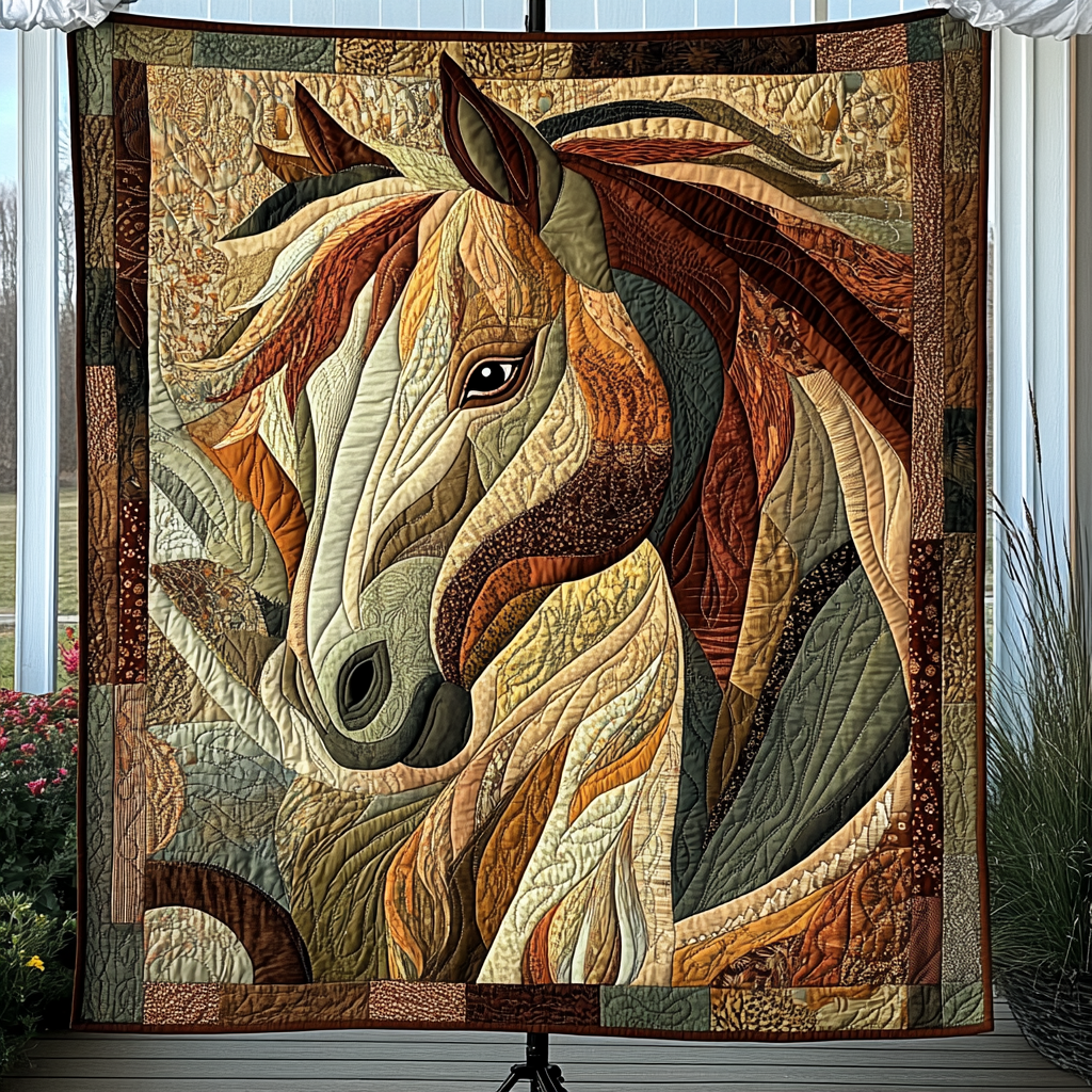 Equine Elegance Quilted Blanket - Throw (55" x 60")