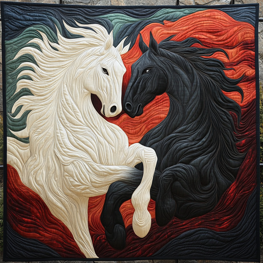 Equine Elegance Quilted Blanket - Throw (55" x 60")