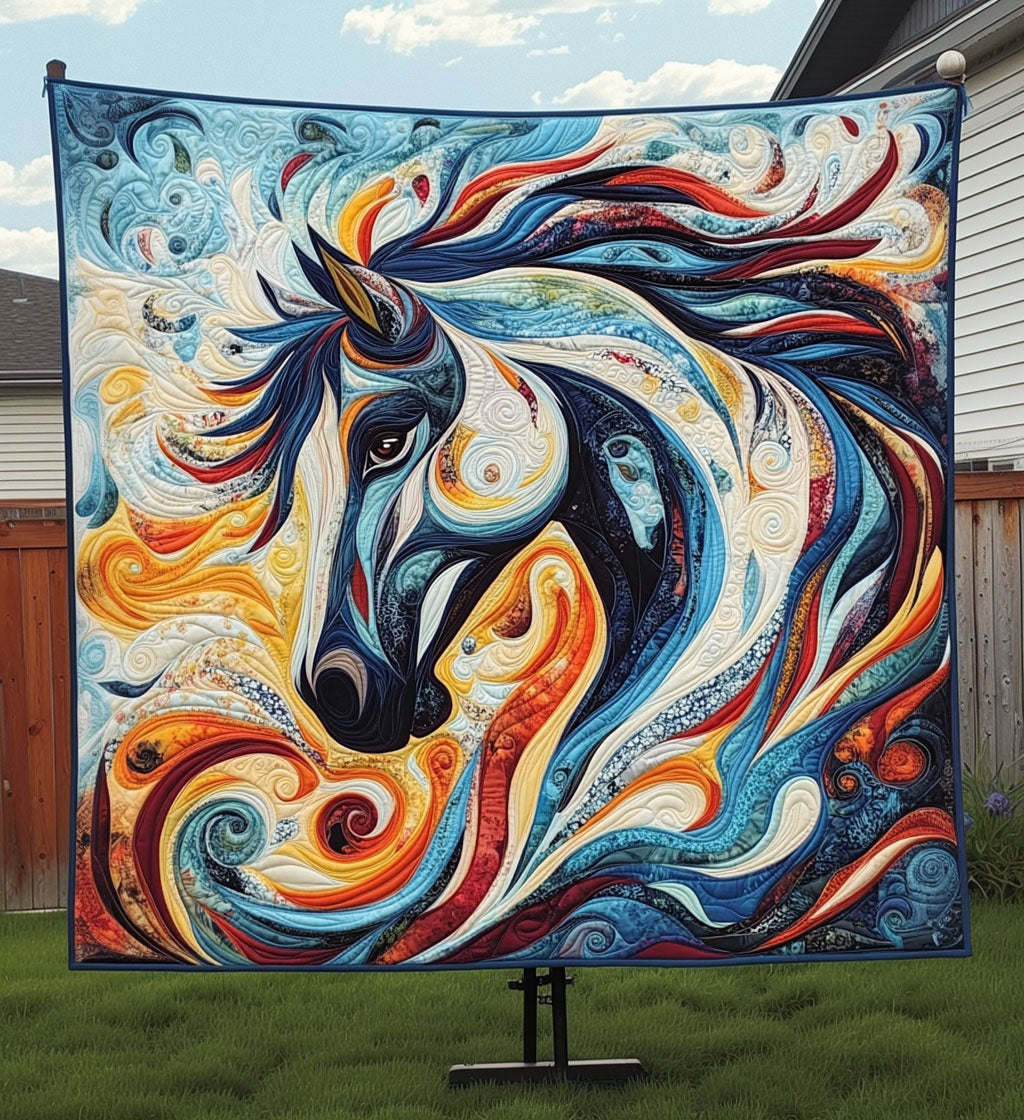 Equine Elegance Quilted Blanket - Throw (55" x 60")