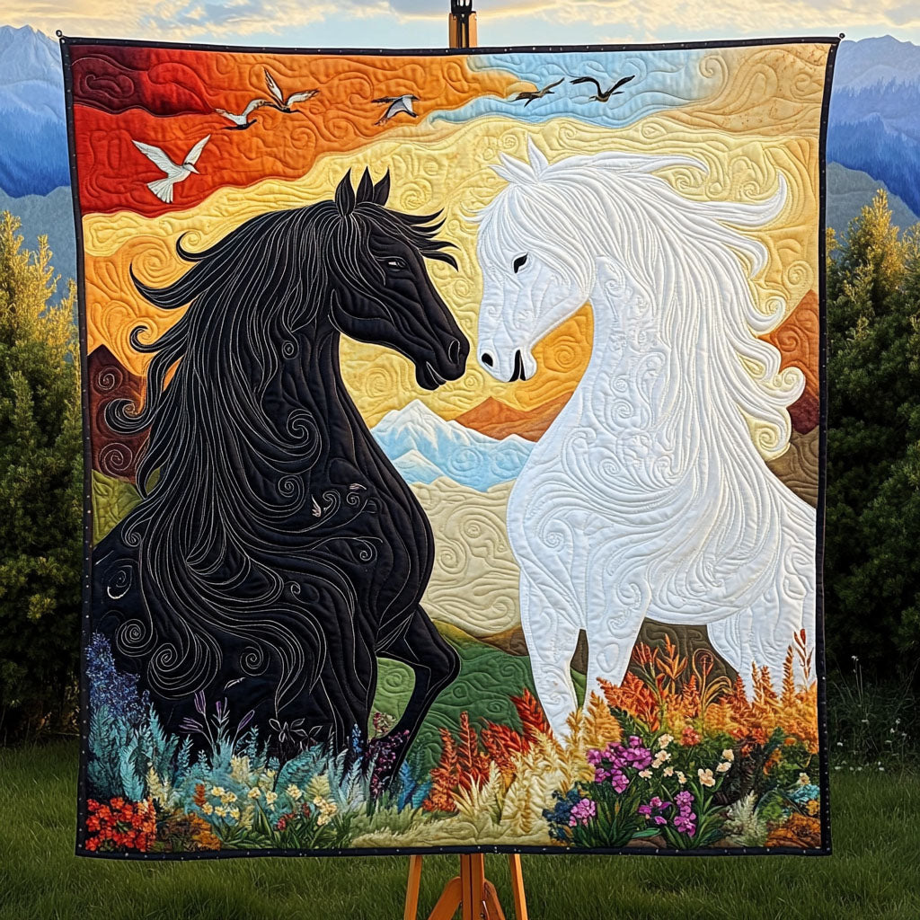 Equine Romance Quilted Blanket - Baby (30" x 40")