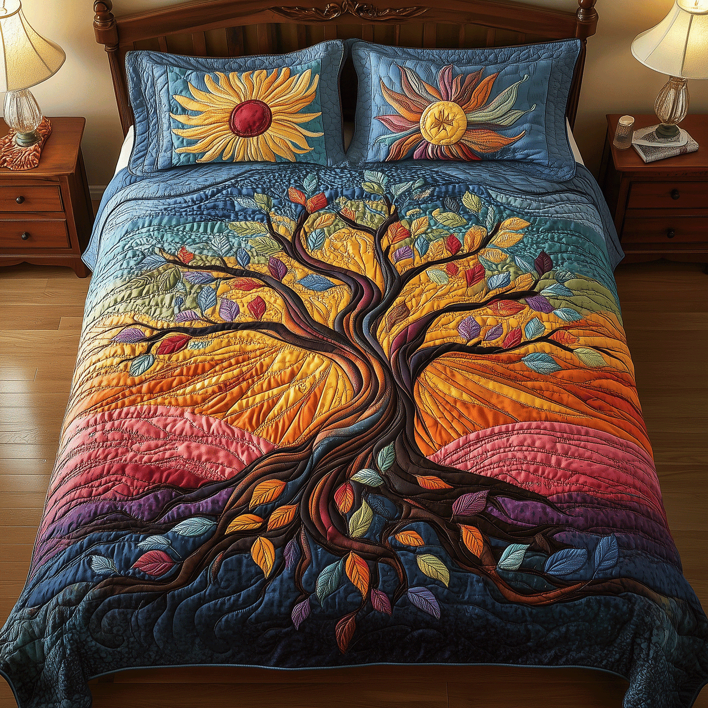 Eternal Roots 3-Piece Quilted Bedding Set - Single (59" x 70")