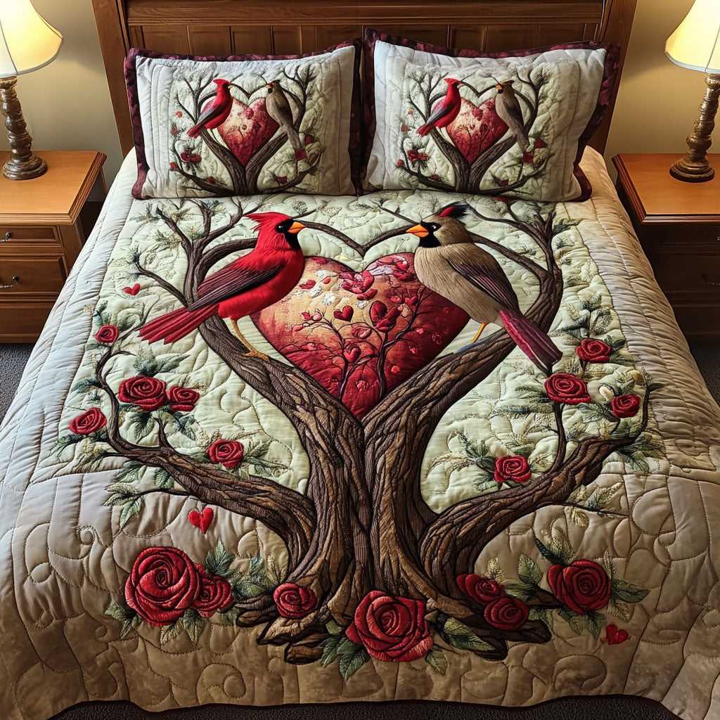 Eternal Wings 3-Piece Quilted Bedding Set - Single (59" x 70")