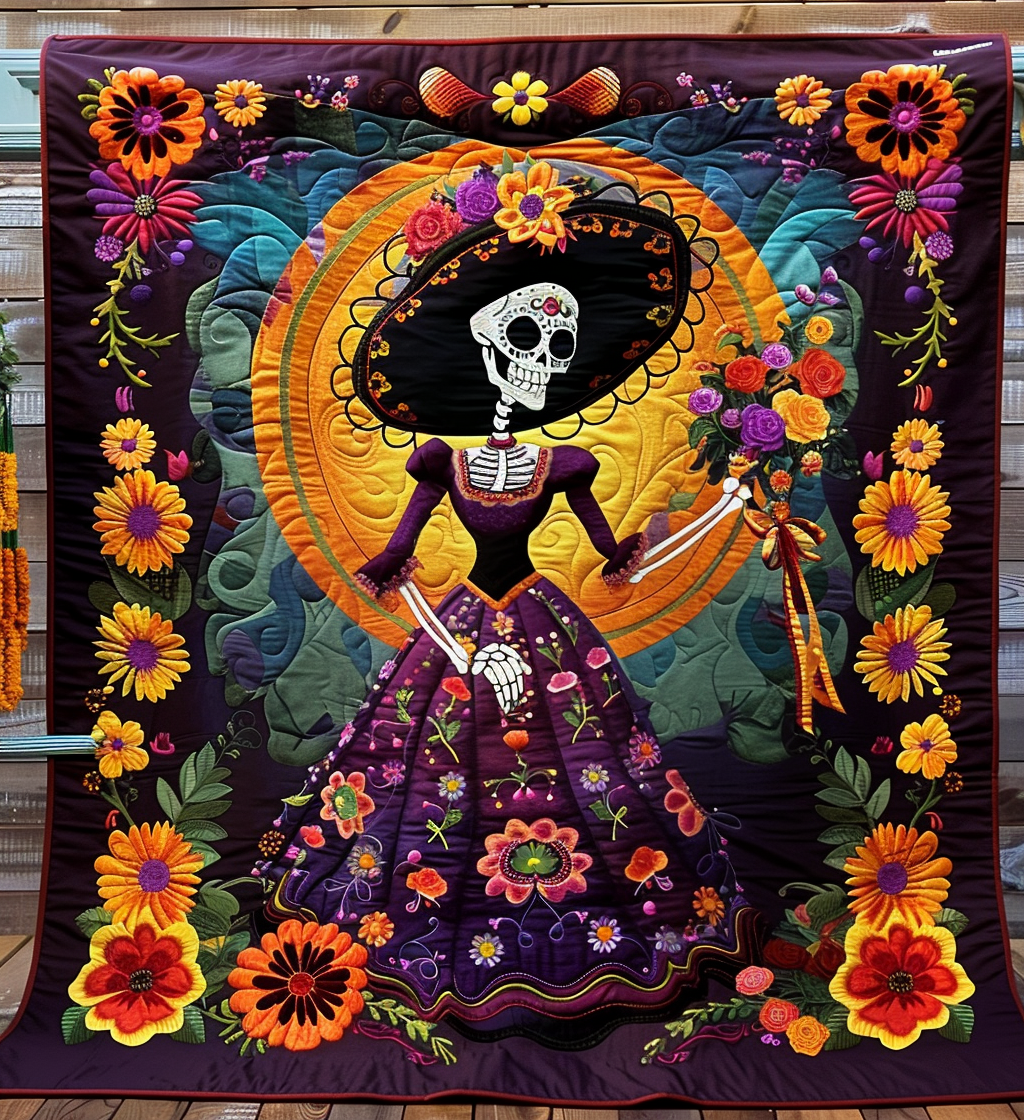 Eternal Bloom Quilted Blanket - Throw (55" x 60")