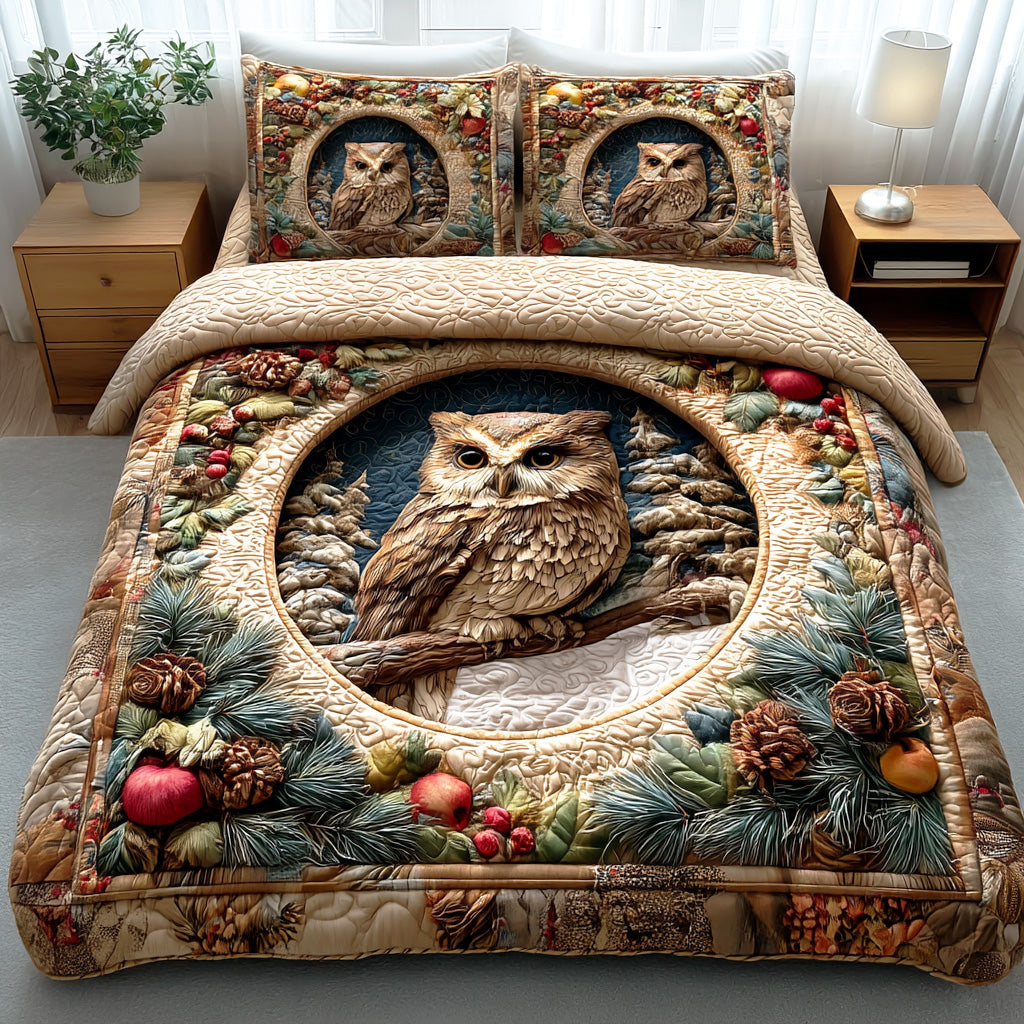 Eternal Flight 3-Piece Quilted Bedding Set - Single (59" x 70")