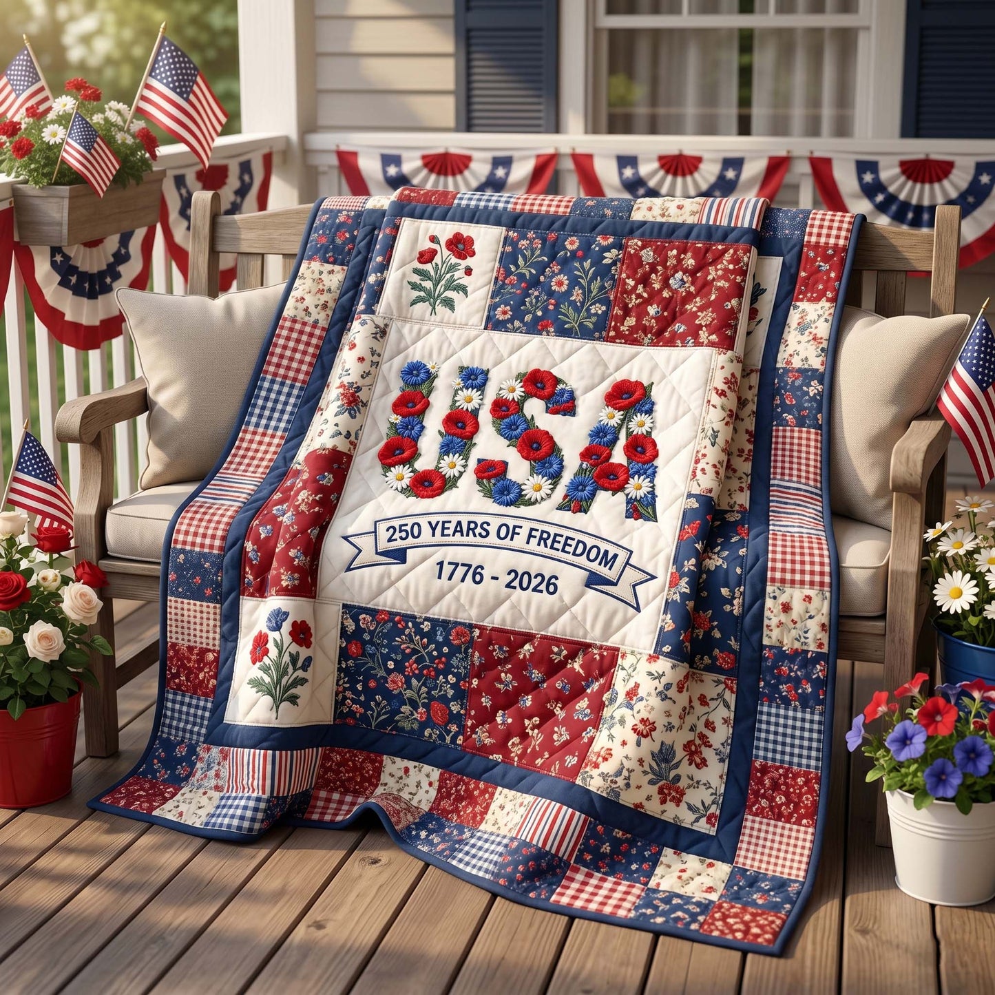 Eternal Liberty Bloom Quilted Blanket - Baby (30" x 40") - Pack 1