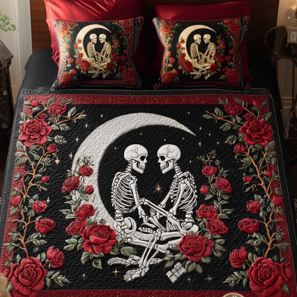 Eternal Lovers 3-Piece Quilted Bedding Set - Single (59" x 70")