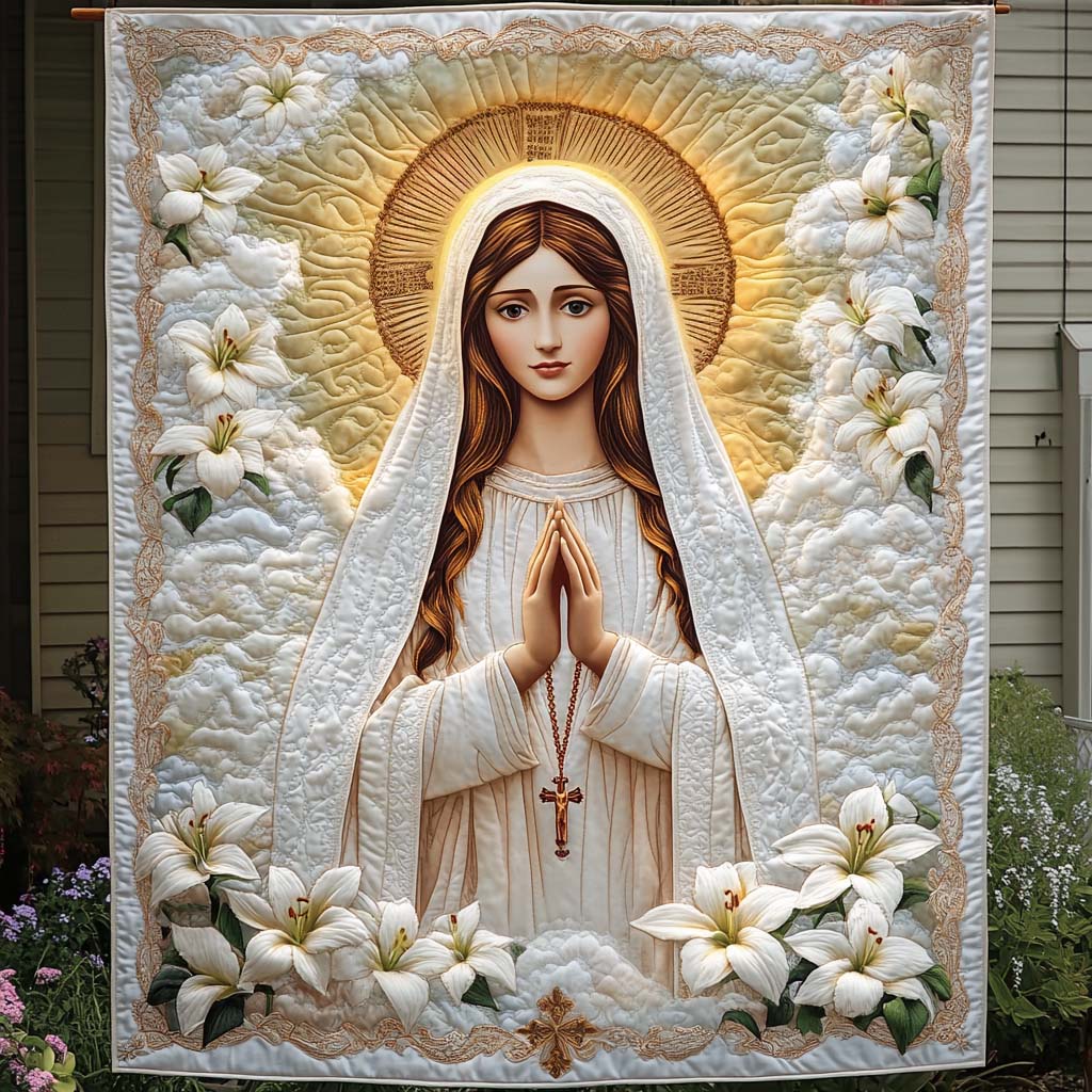 Eternal Purity Quilted Blanket - Throw (55" x 60")