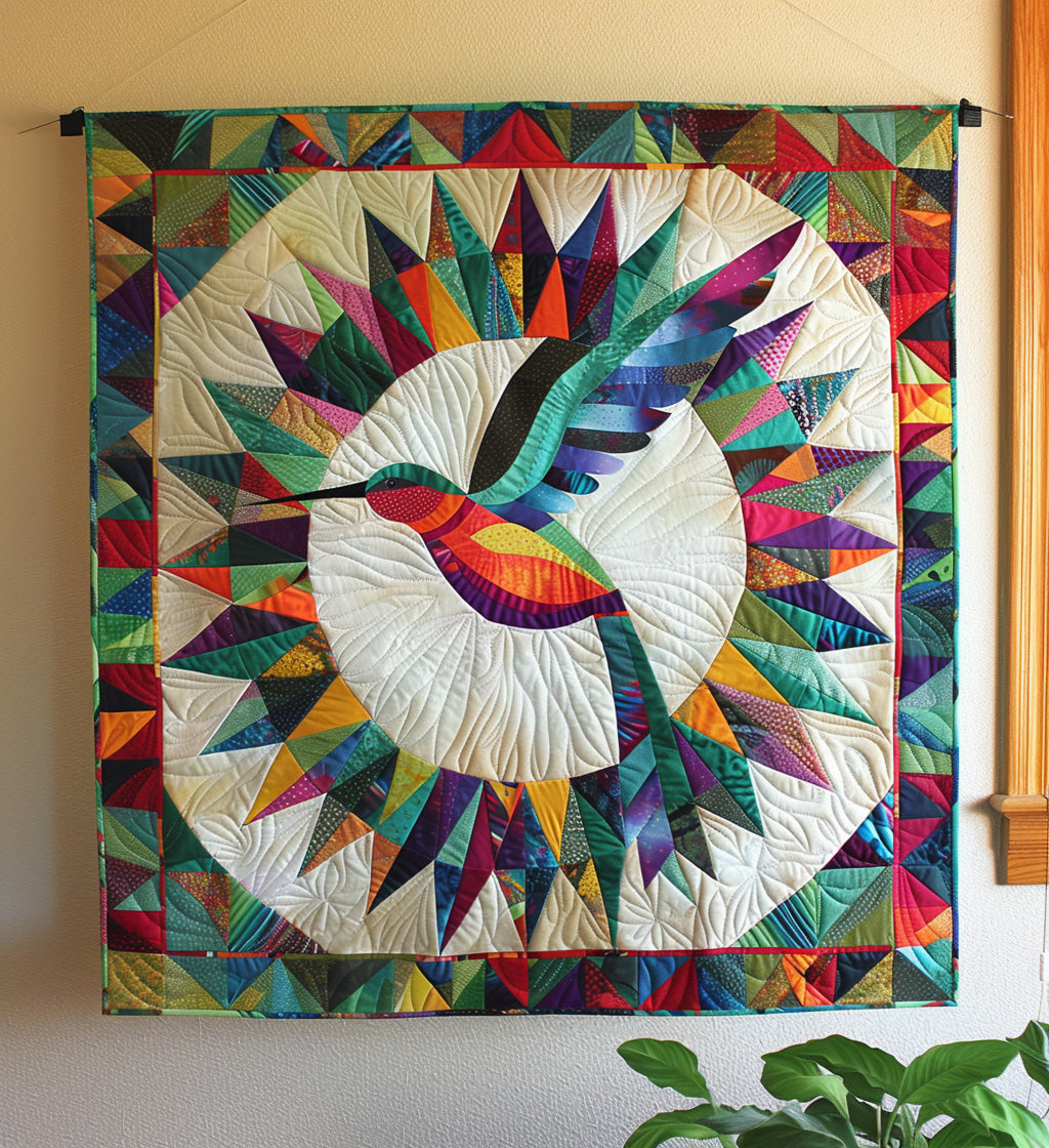 Ethereal Hummingbird Quilted Blanket - Throw (55" x 60")