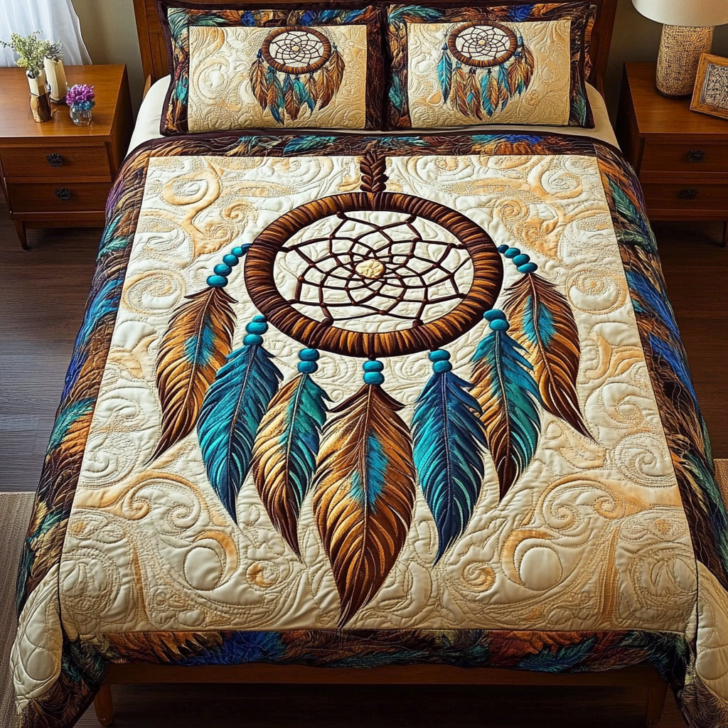 Ethereal Dreamcatcher 3-Piece Quilted Bedding Set - Single (59" x 70")