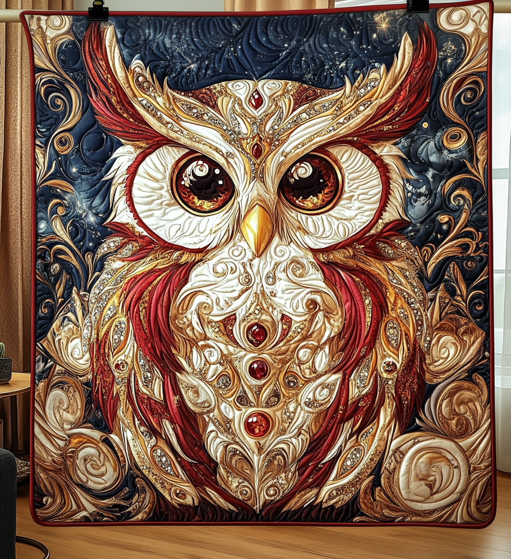 Ethereal Owl Quilted Blanket - Throw (55" x 60")