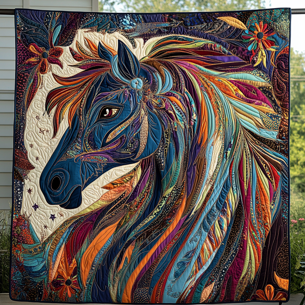 Ethereal Steed Quilted Blanket - Throw (55" x 60")