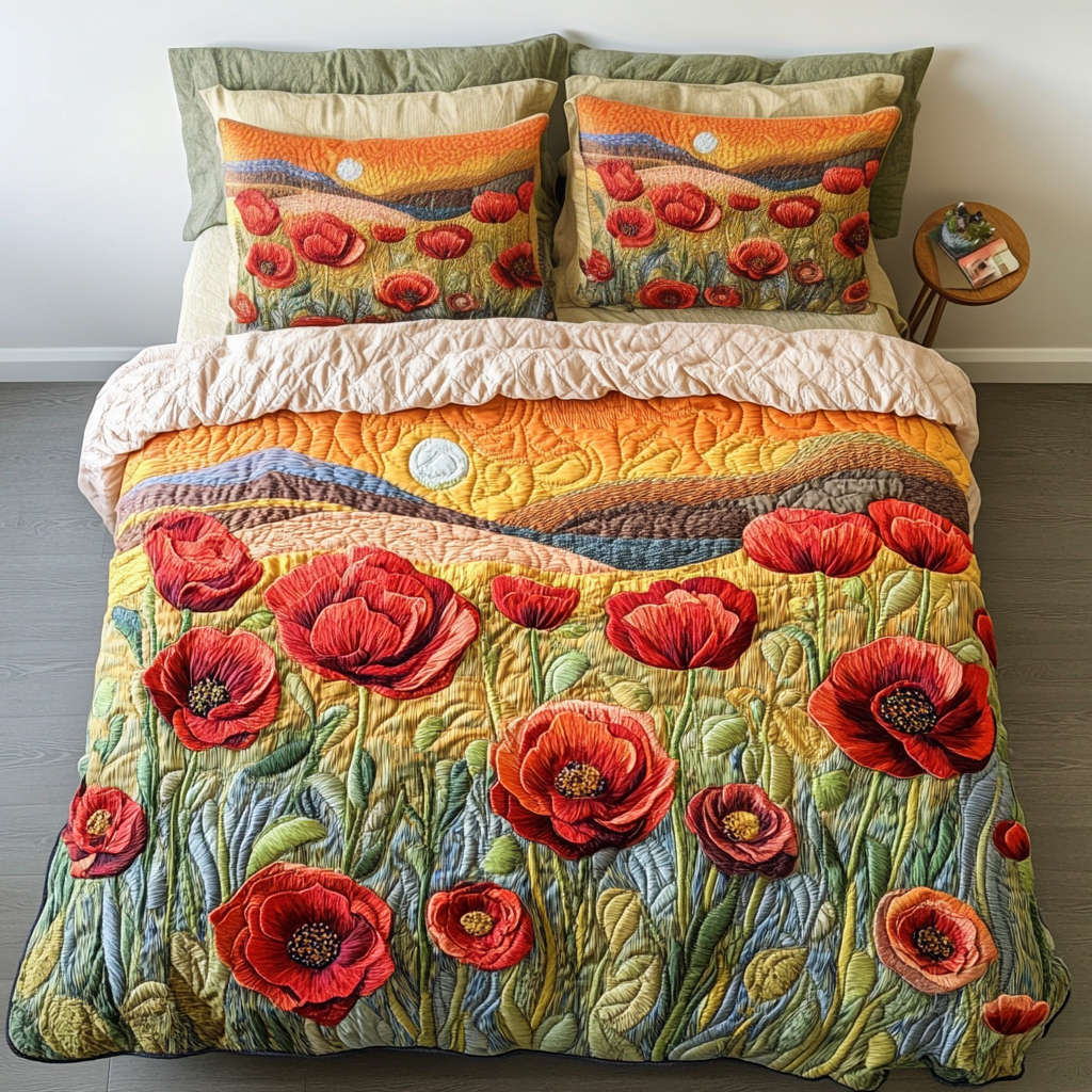Evening Field 3-Piece Quilted Bedding Set - Single (59" x 70")