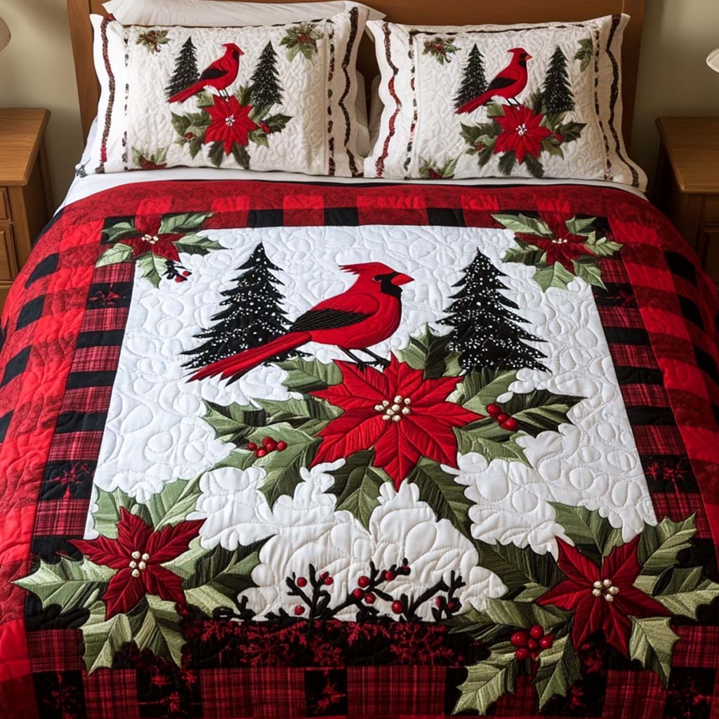 Evergreen Spirit 3-Piece Quilted Bedding Set - Single (59" x 70")