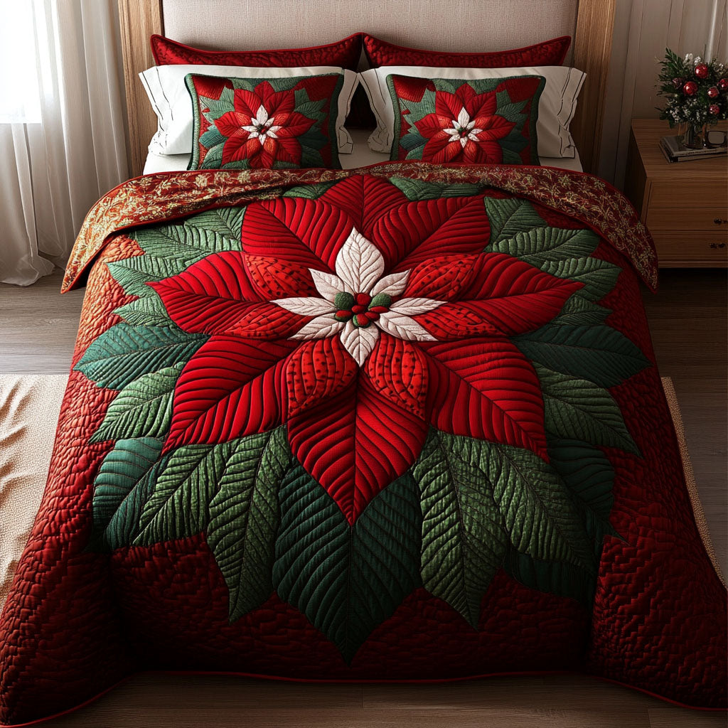 Evergreen Frost 3-Piece Quilted Bedding Set - Single (59" x 70")