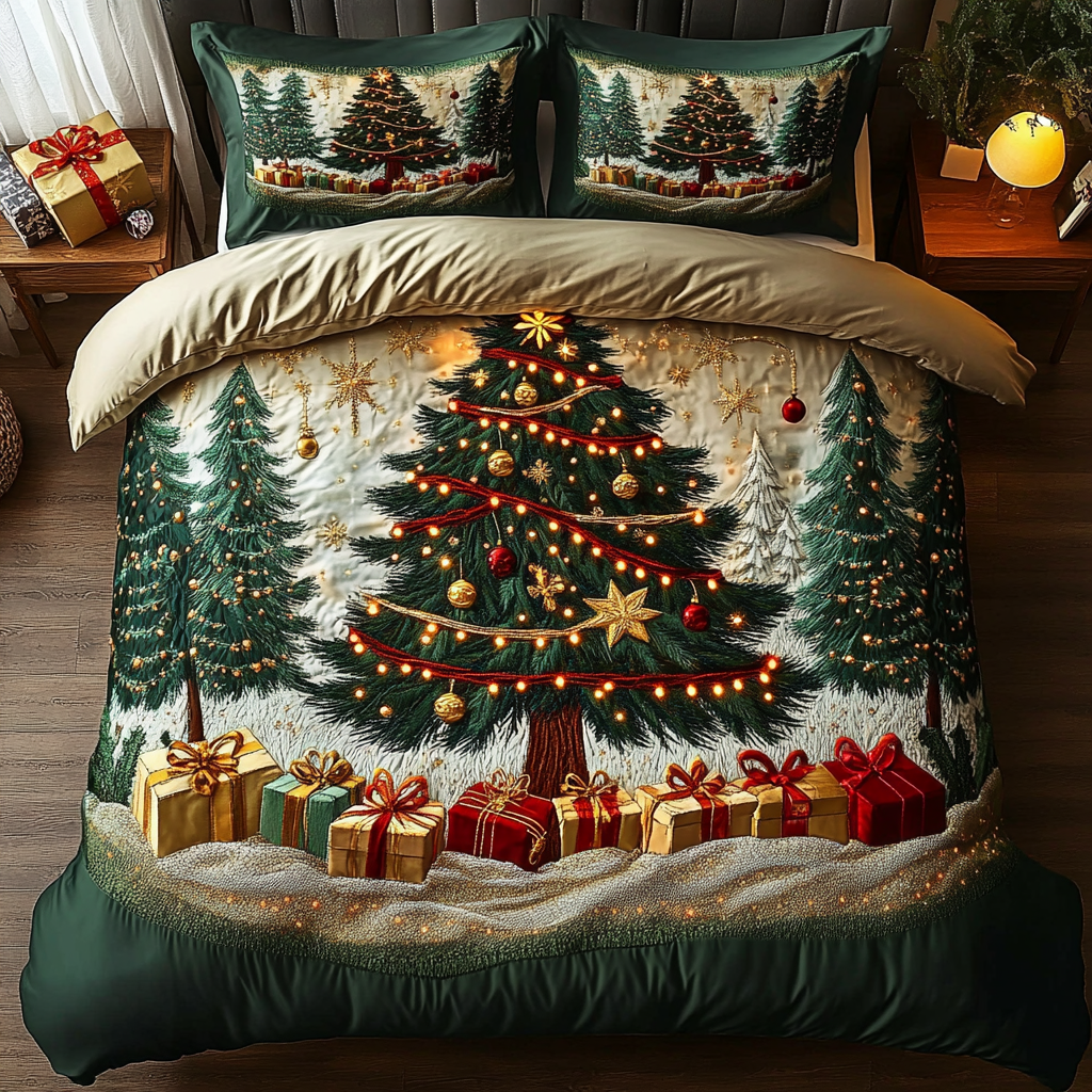 Evergreen Magic 3-Piece Quilted Bedding Set - Single (59" x 70")