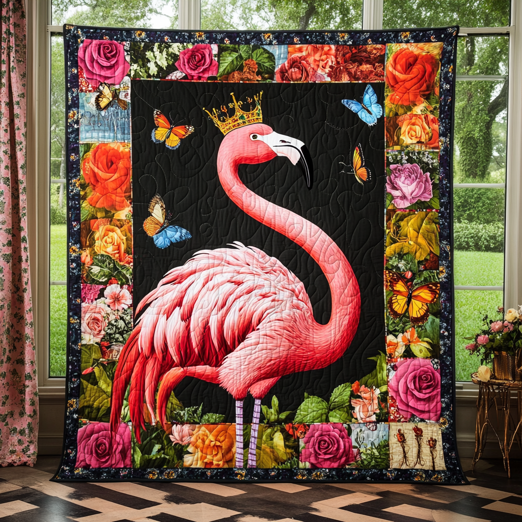 Exotic Flamingo Quilted Blanket - Throw (55" x 60")