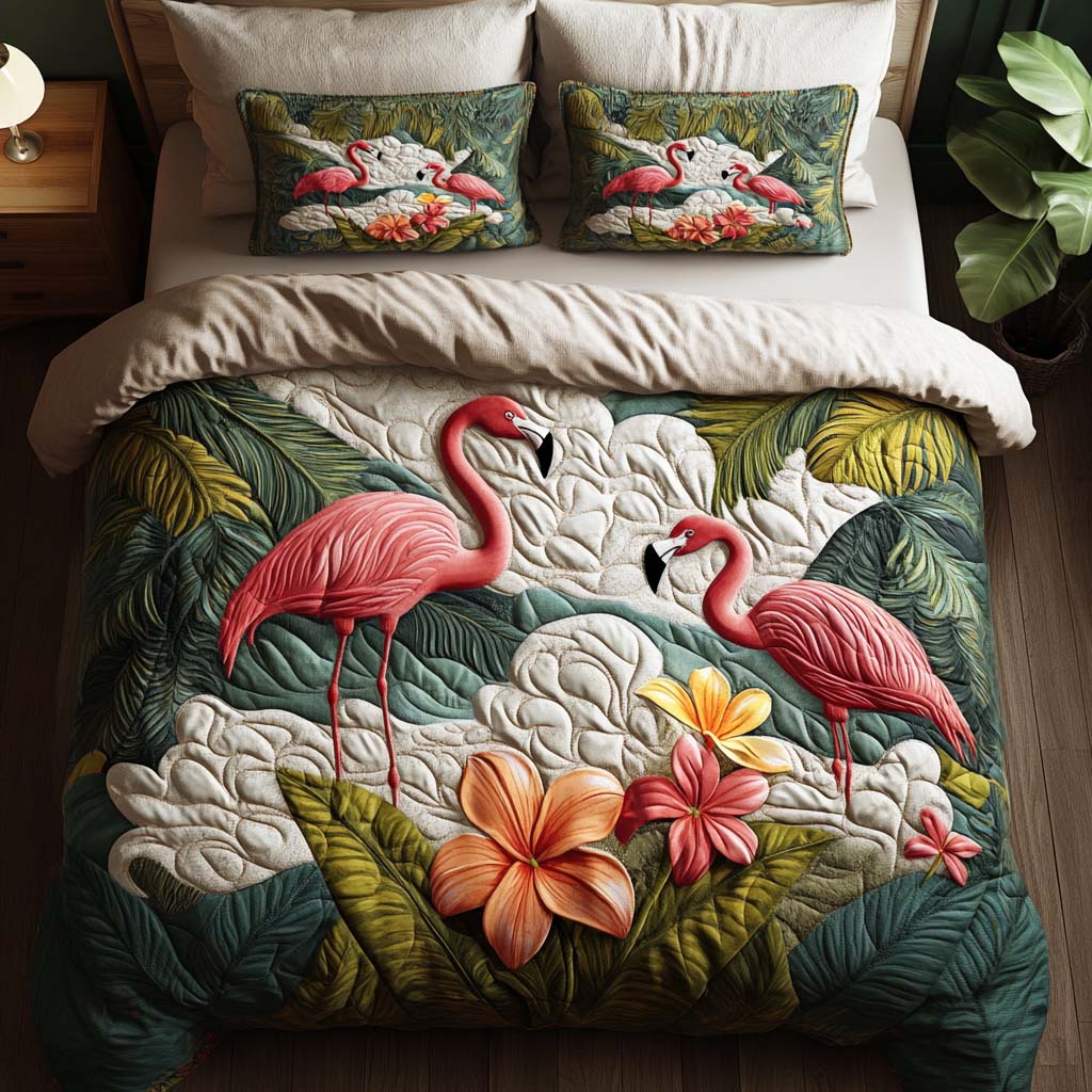 Exotic Haven 3-Piece Quilted Bedding Set - Single (59" x 70")