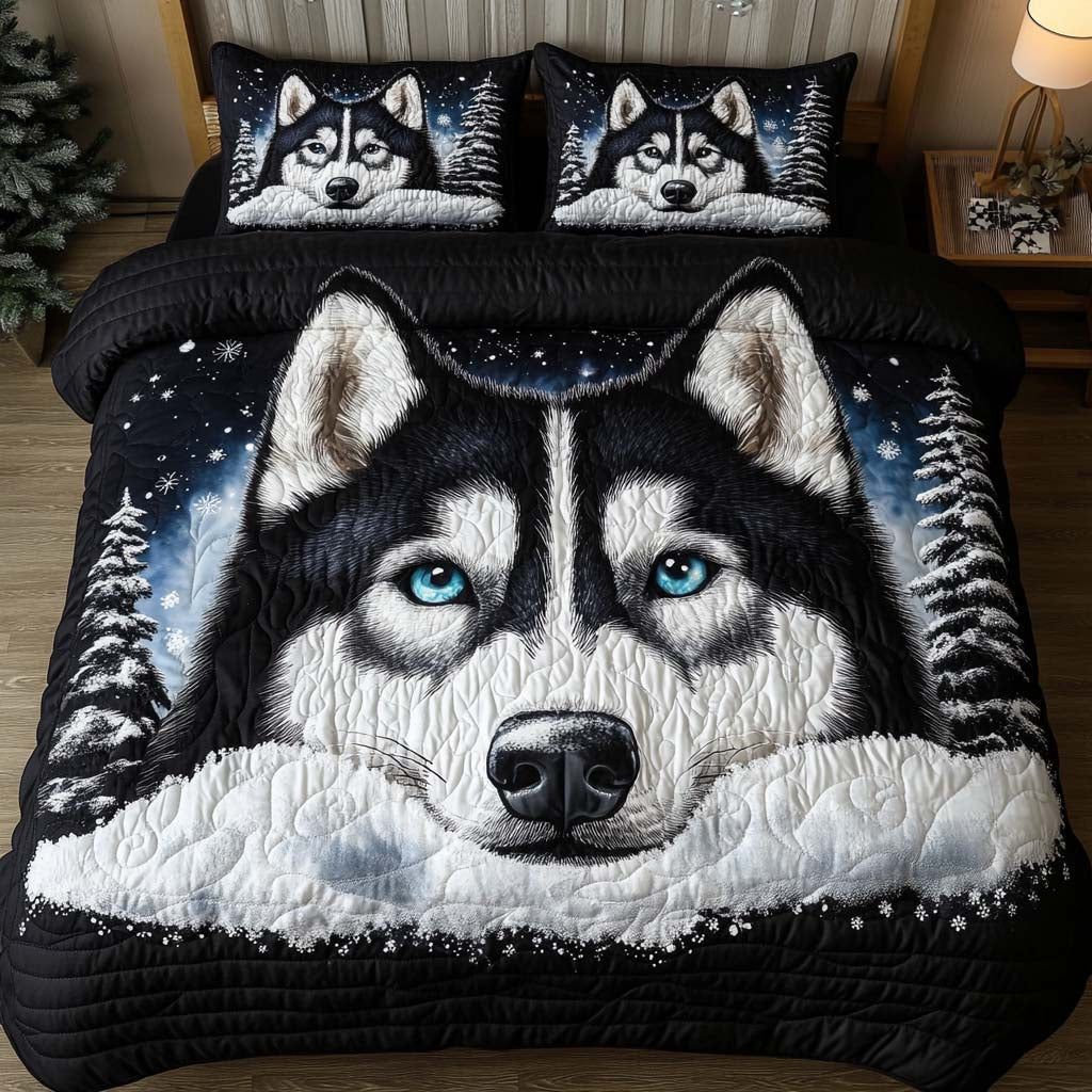 Eyes of Ice 3-Piece Quilted Bedding Set - Single (59" x 70")