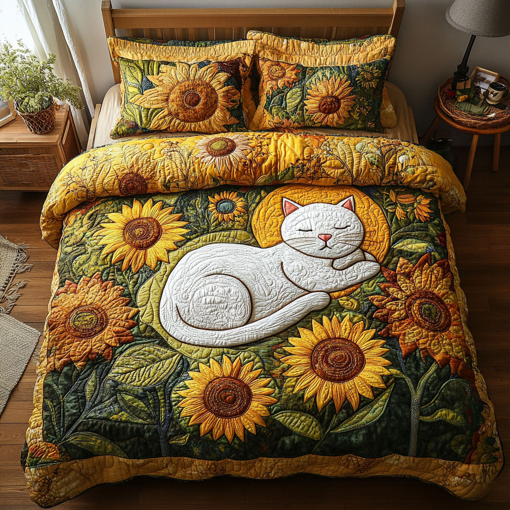 Fable Cat 3-Piece Quilted Bedding Set - Single (59" x 70")