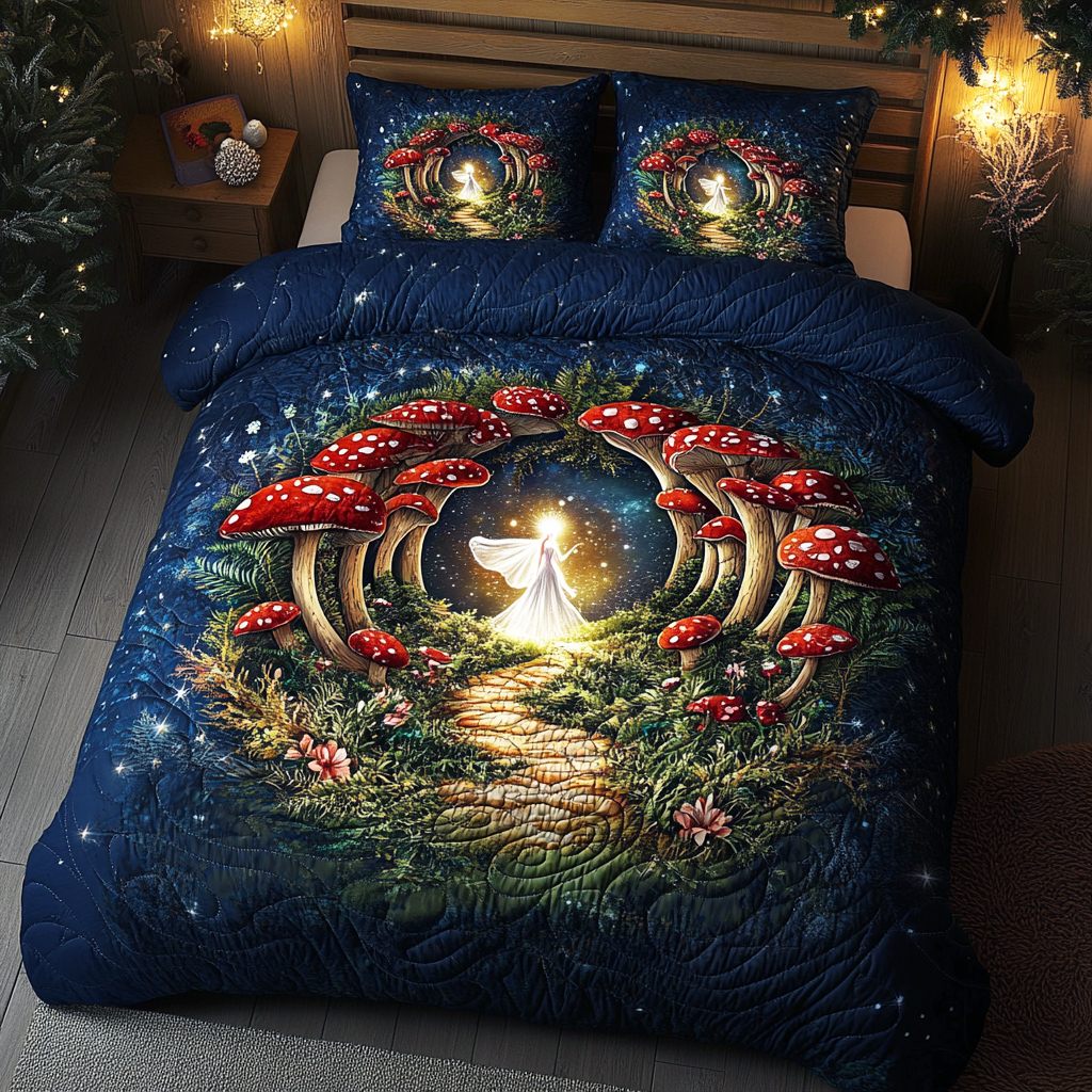 Fairy Ring Haven 3-Piece Quilted Bedding Set - Single (59" x 70")