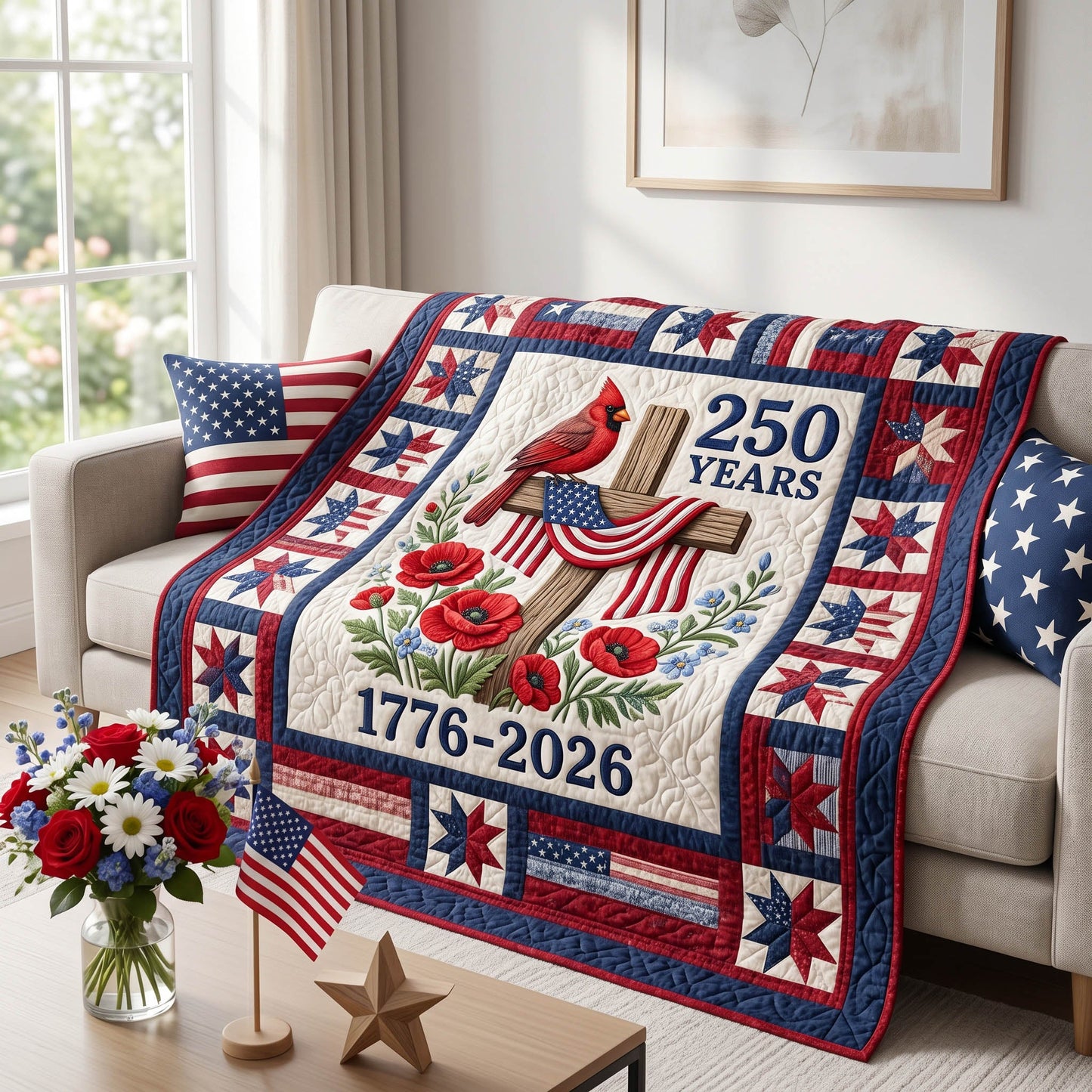Faith Freedom Quilted Blanket - Baby (30" x 40") - Pack 1