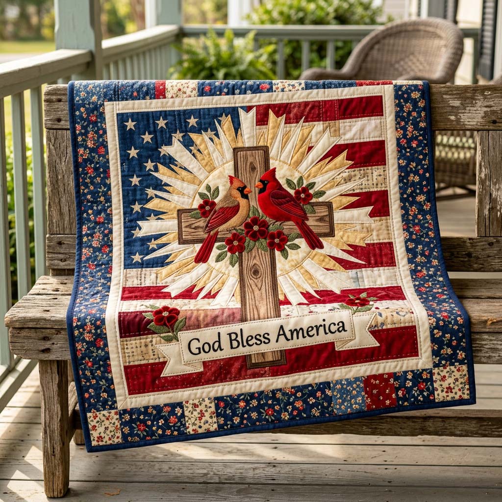 Faithful Cardinal Frontier Quilted Blanket - Baby (30" x 40") - Pack 1