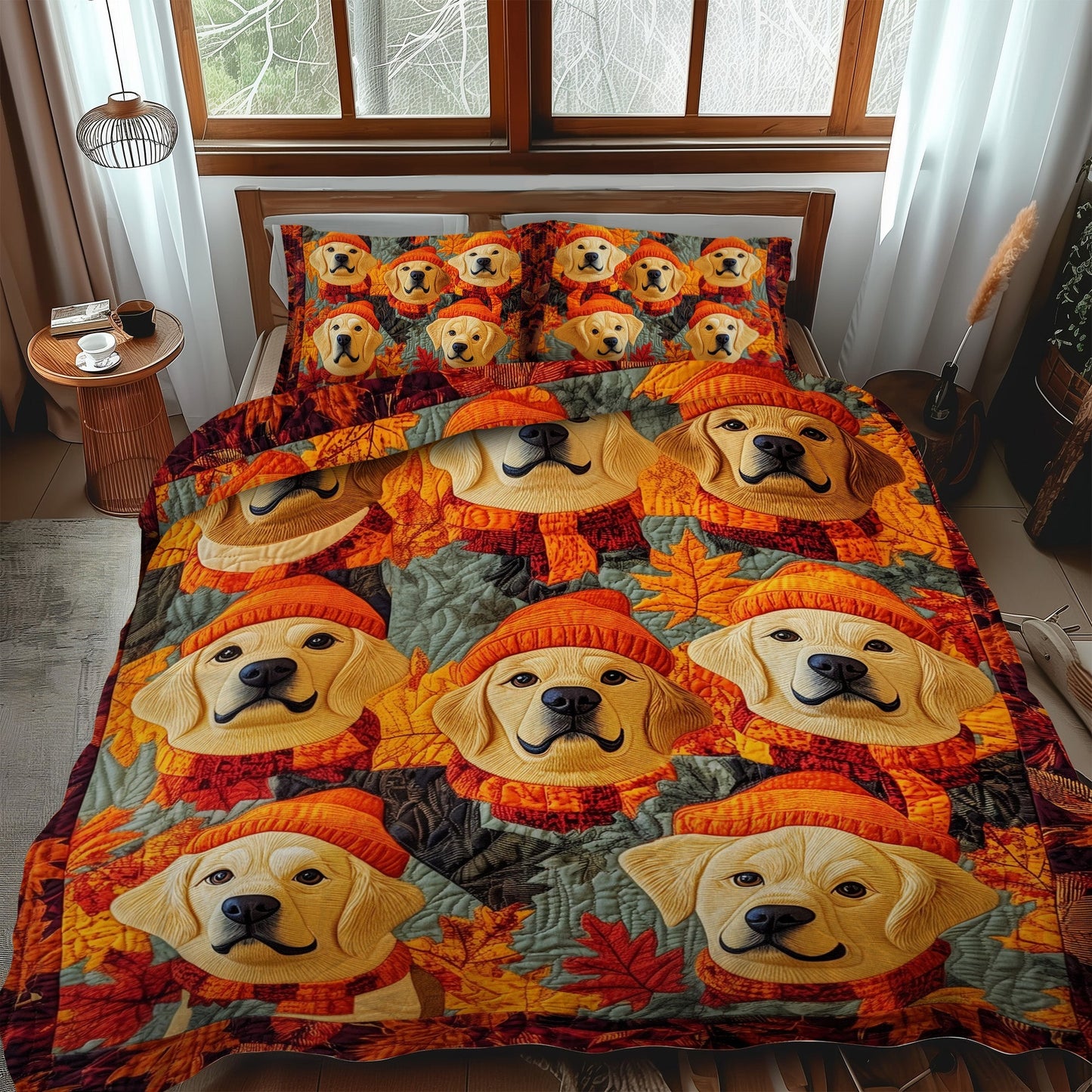 Fall In Retriever 3-Piece Quilted Bedding Set - Single (59" x 70")