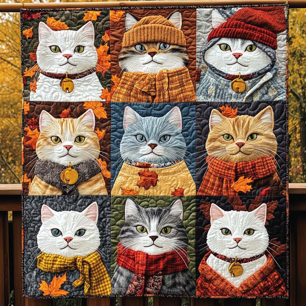 Fall Furballs Quilted Blanket - Throw (55" x 60")