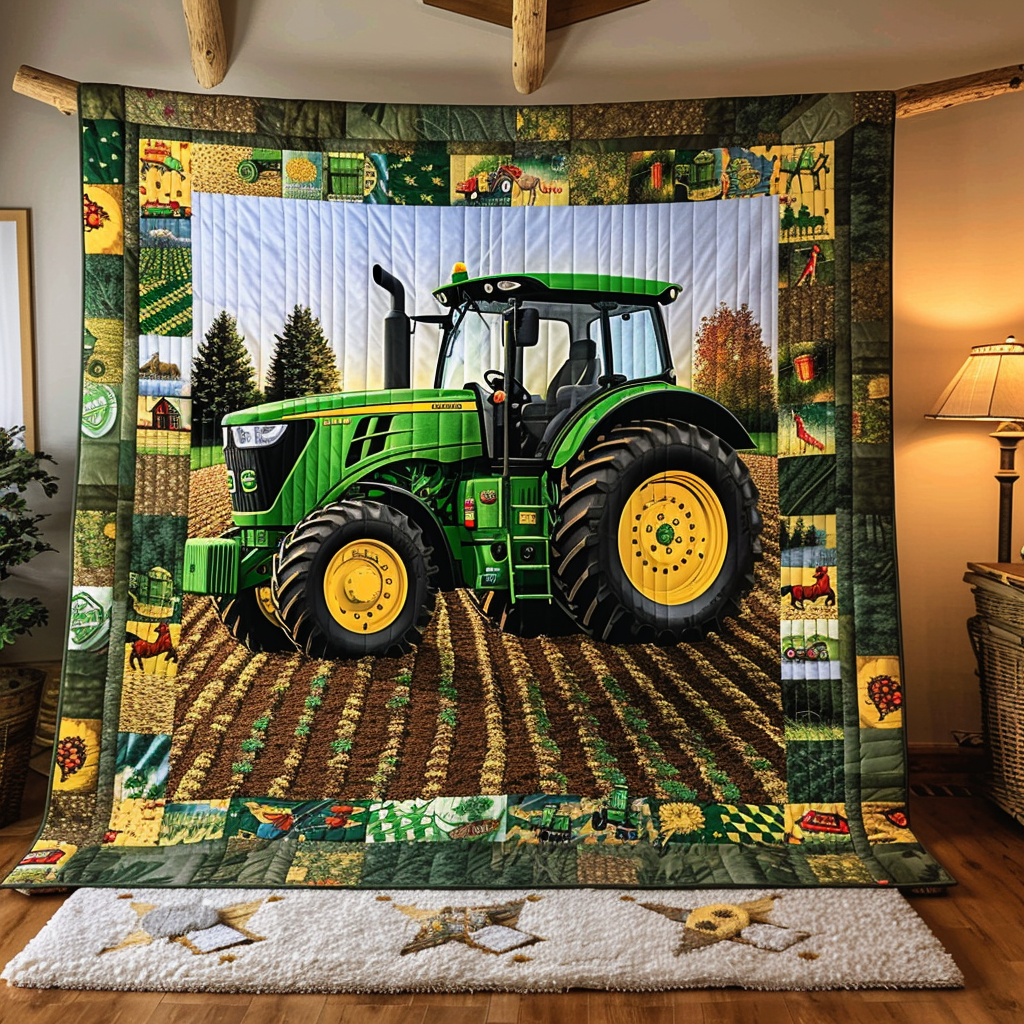 Farm Fresh Love Quilted Blanket - Throw (55" x 60")