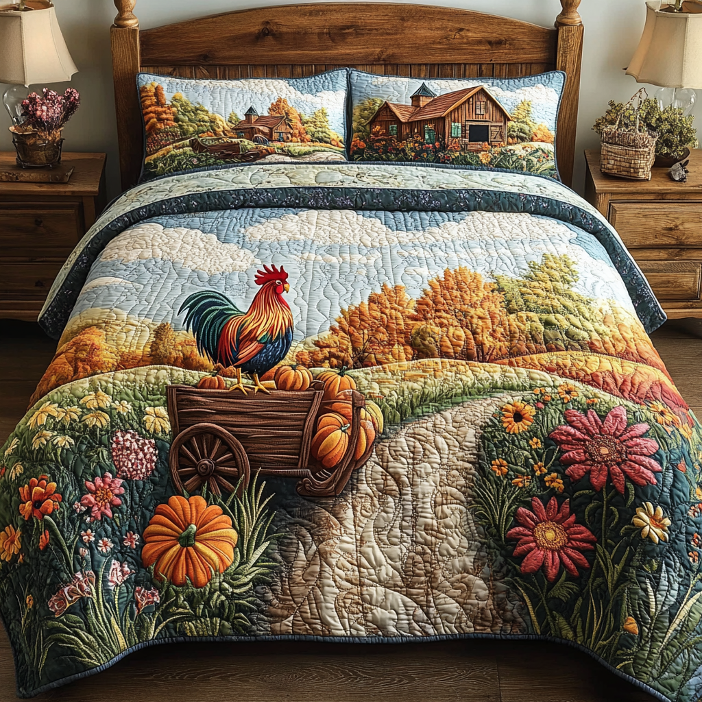 Farm Fresh 3-Piece Quilted Bedding Set - Single (59" x 70")