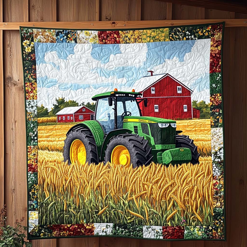 Farm Fresh Tracks Quilted Blanket - Throw (55" x 60")