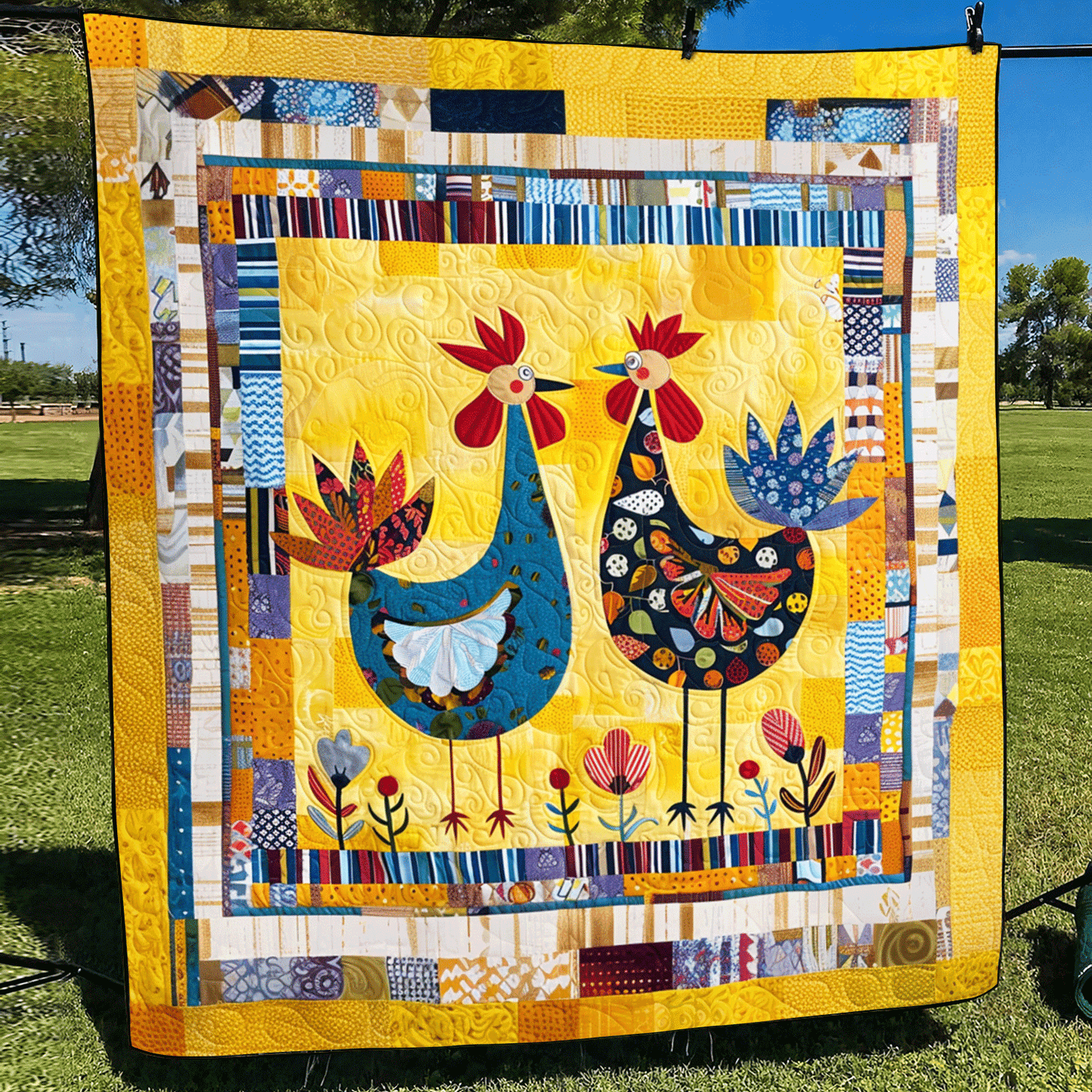 Farmhouse Bestie Quilted Blanket - Throw (55" x 60")