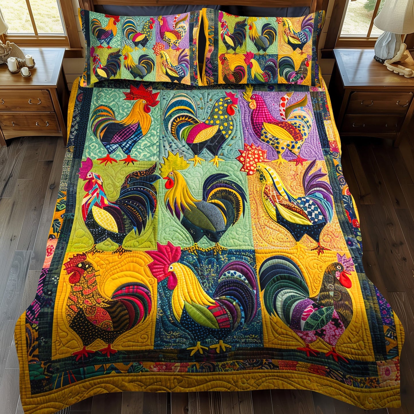 Farmhouse Fiesta 3-Piece Quilted Bedding Set - Single (59" x 70")