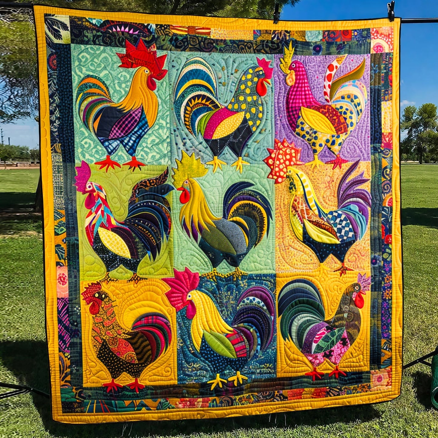 Farmhouse Fiesta Quilted Blanket - Throw (55" x 60")