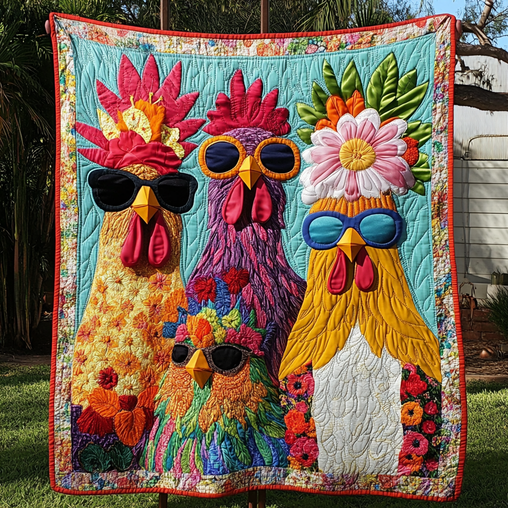 Farmhouse Flock Quilted Blanket - Throw (55" x 60")