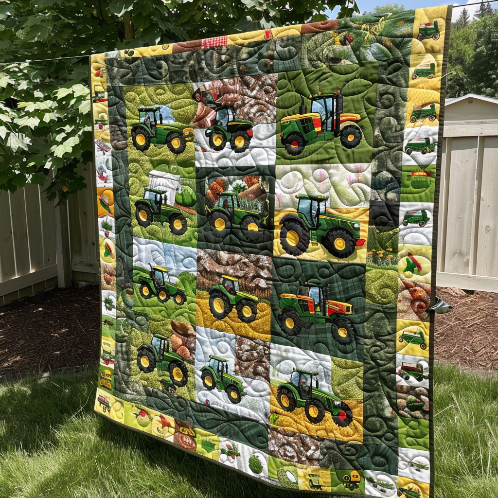 Farmyard Fantasy Quilted Blanket - Throw (55" x 60")
