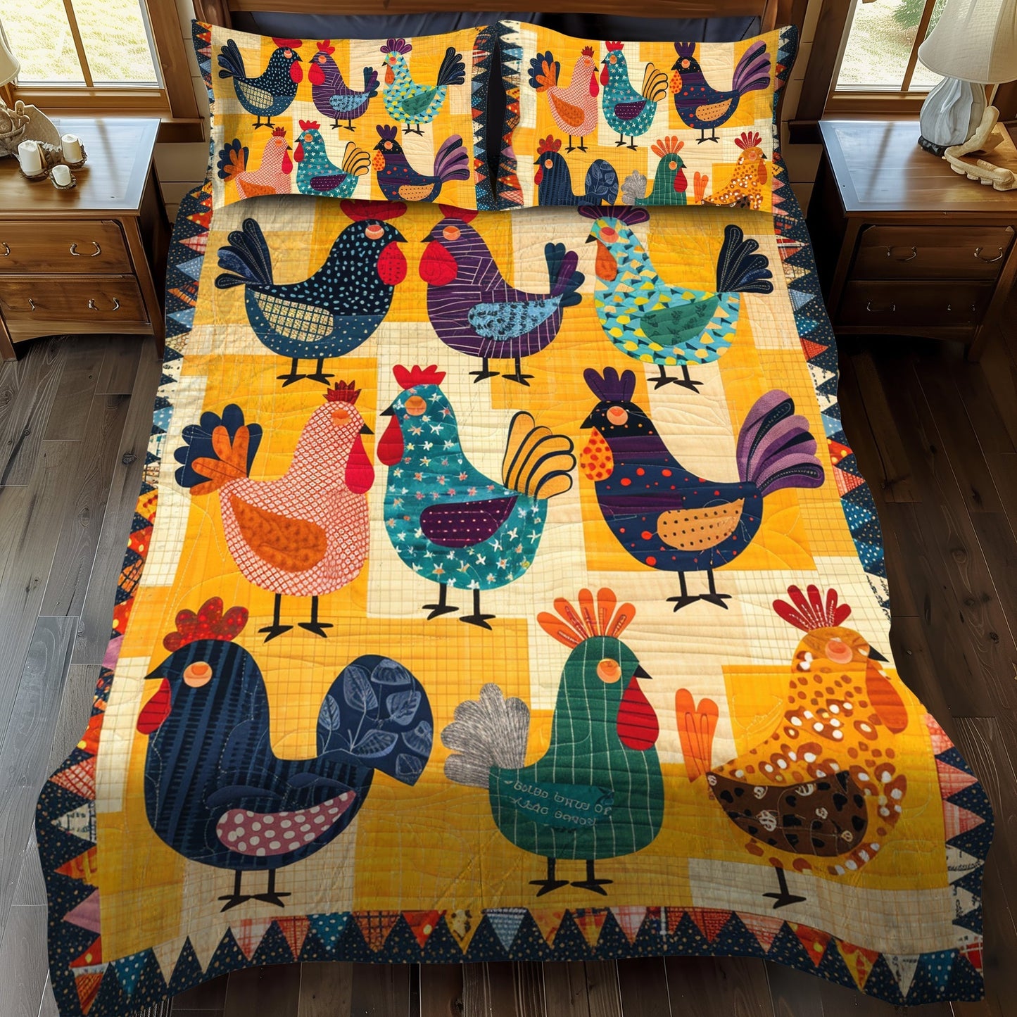 Farmyard Friends 3-Piece Quilted Bedding Set - Single (59" x 70")