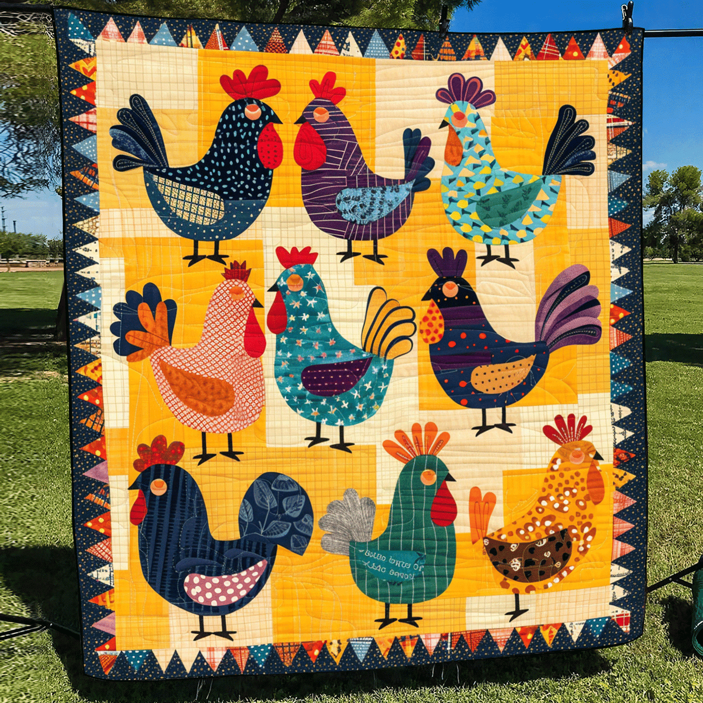 Farmyard Friends Quilted Blanket - Throw (55" x 60")
