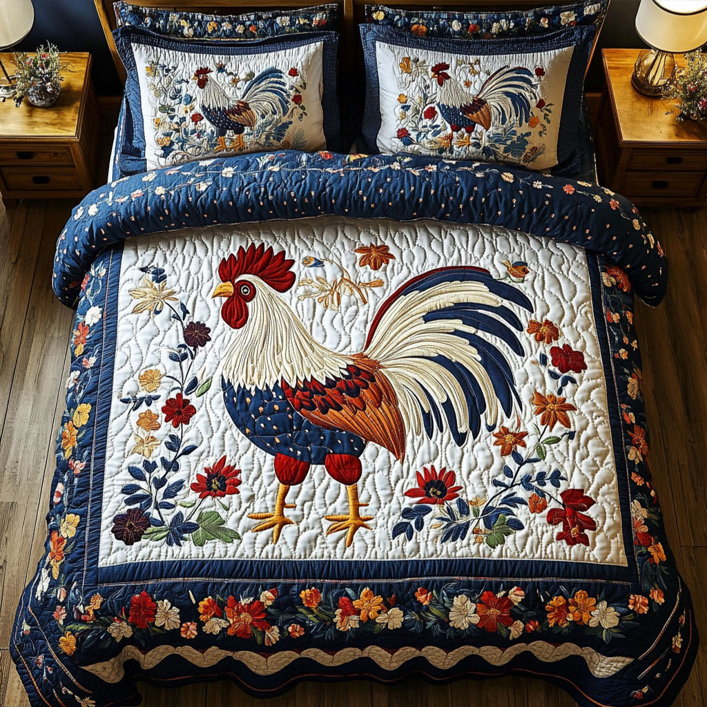 Farmyard Pride 3-Piece Quilted Bedding Set - Single (59" x 70")