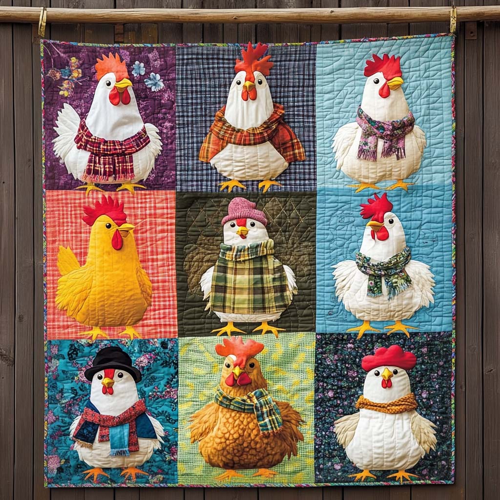 Farmyard Beauties Quilted Blanket - Throw (55" x 60")