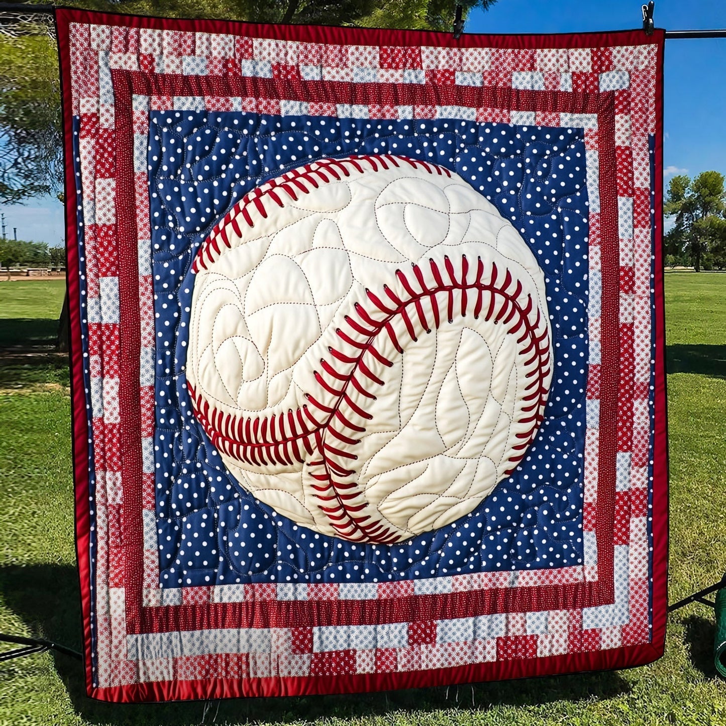 Fastball Frenzy Quilted Blanket - Throw (55" x 60")