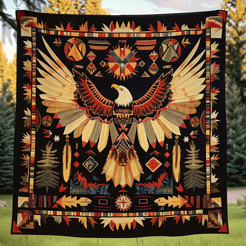 Feather Heritage Quilted Blanket - Throw (55" x 60")