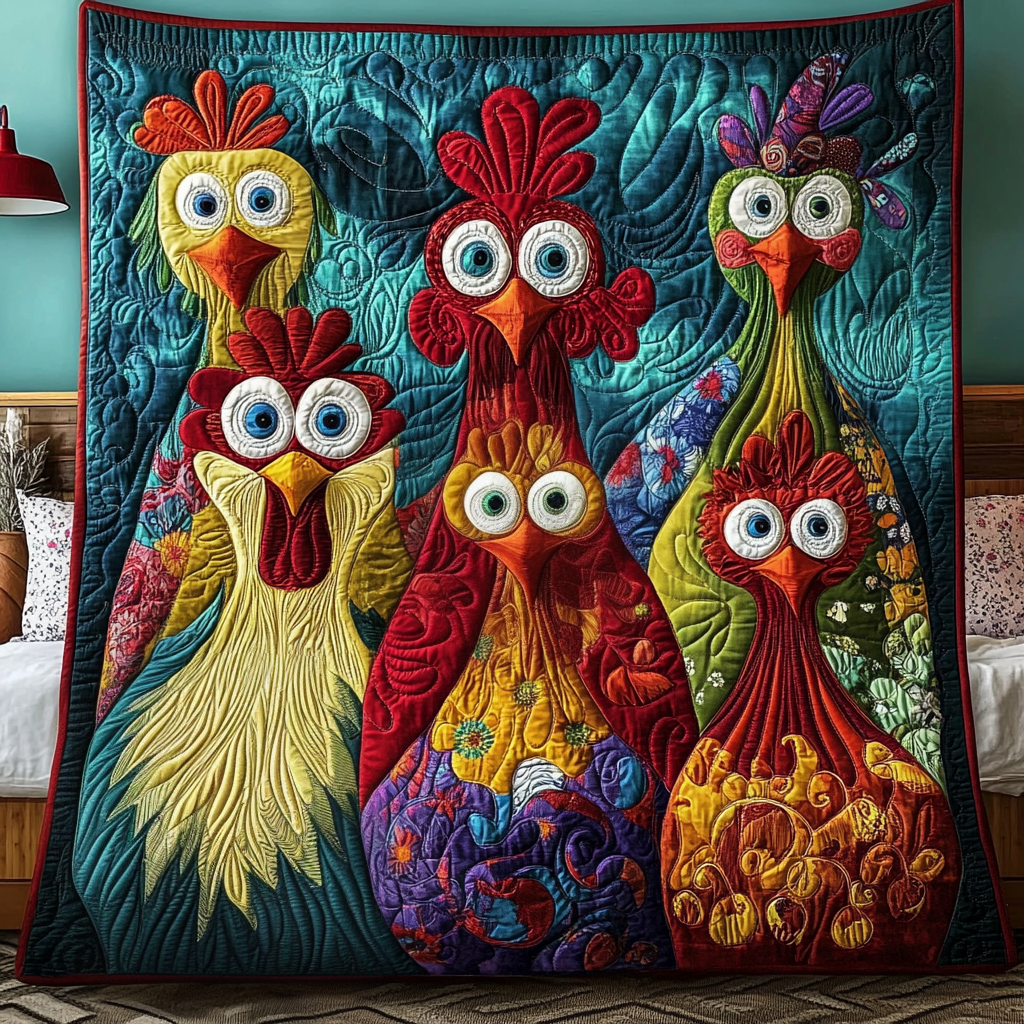 Feather Fiesta Quilted Blanket - Throw (55" x 60")