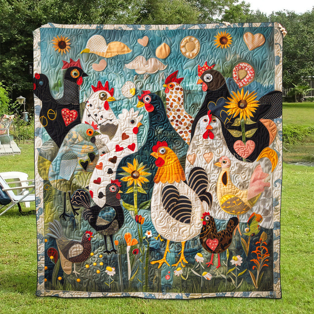 Feathered Garden Quilted Blanket - Throw (55" x 60")