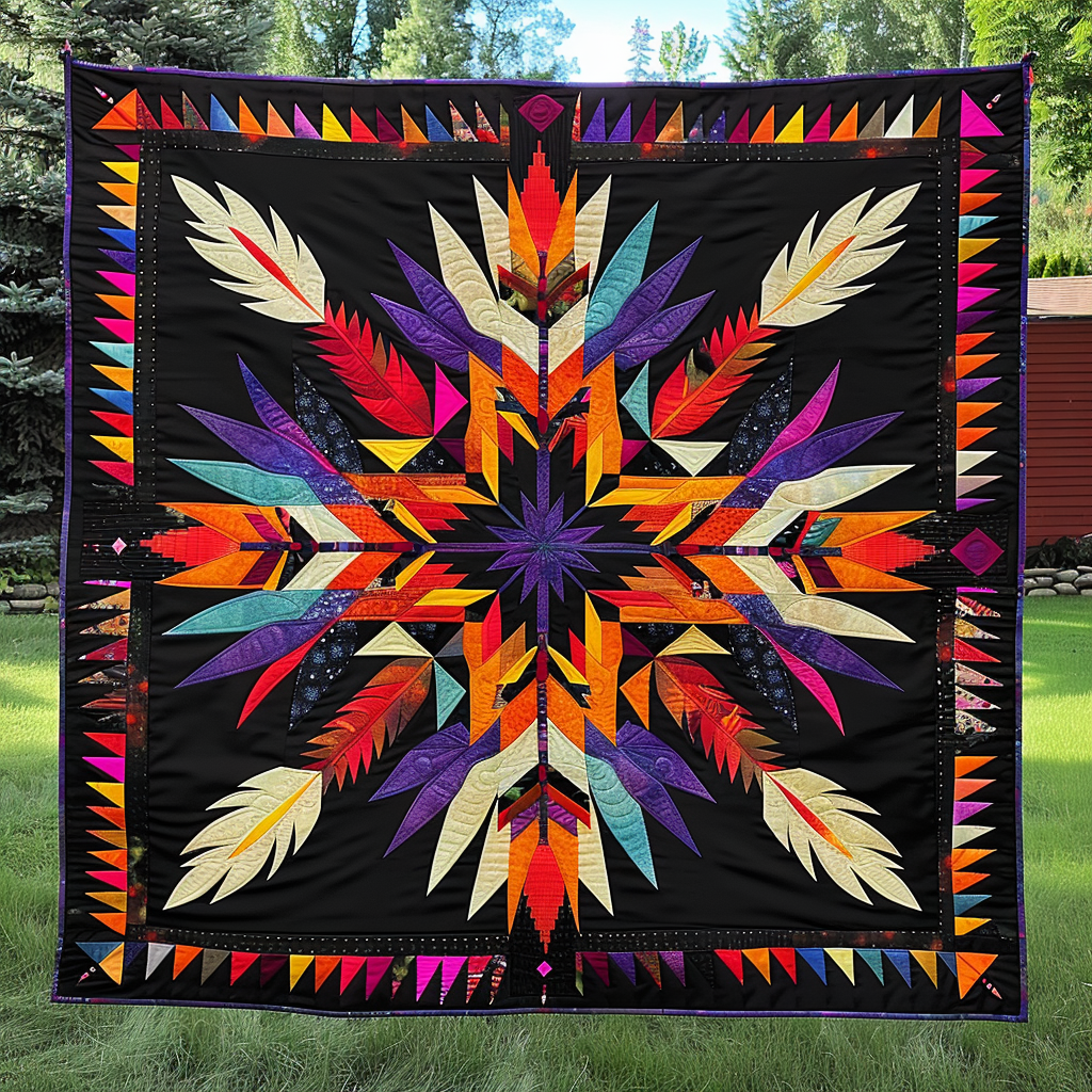 Feathered Dreams Quilted Blanket - Throw (55" x 60")